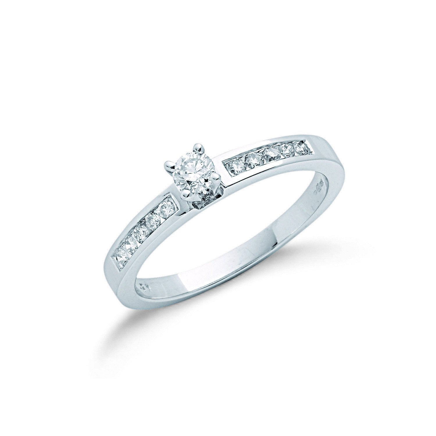 9ct White Gold 0.30ct Diamond Engagement Ring - Fine Ring - Certified Authentic - Swiss Made – Luxury Jewellery by Imp